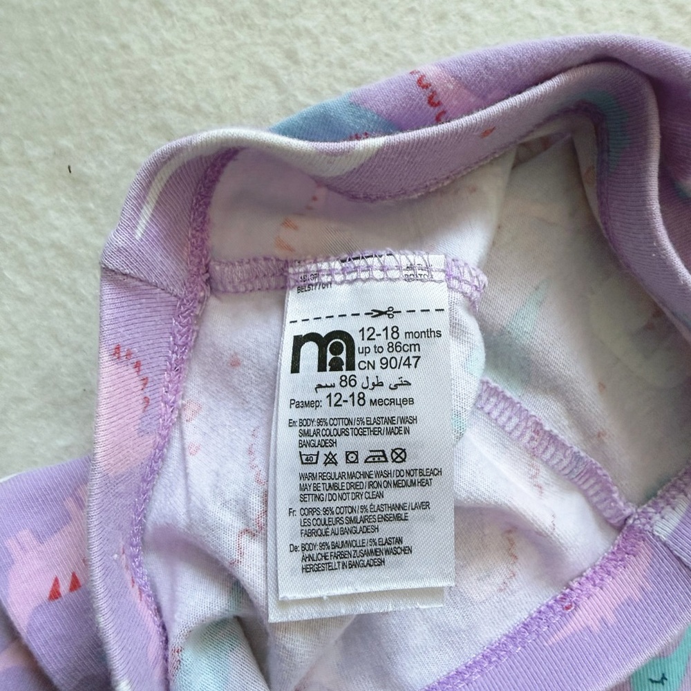 4/22 Mothercare Toddler Purple White Dinosaur Cotton Leggings Pants 12-18M 18M - Picture 16 of 16